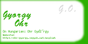 gyorgy ohr business card